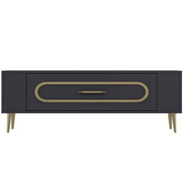 Έπιπλο Τηλεόρασης Retrop 475OLV2965 120x26,4x48,2cm Anthracite-Gold