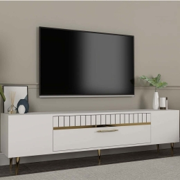 Έπιπλο Τηλεόρασης Dekolp 475OLV2986 150x29,6x48cm White-Gold