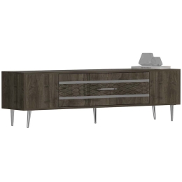 Έπιπλο Τηλεόρασης Dekolp 475OLV3004 150x35x48,2cm Walnut-Silver