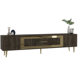 Έπιπλο Τηλεόρασης Dekolp 475OLV3009 150x29,6x48,2cm Walnut-Gold