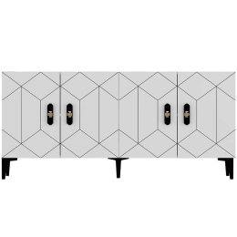 Μπουφές Cross 475OLV1773 150x35x75cm White Μοριοσανίδα, Μελαμίνη