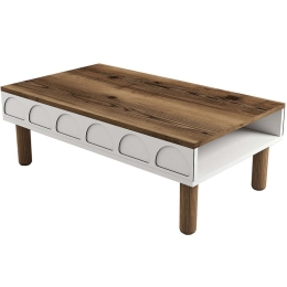 Τραπέζι Σαλονιού Bohem 845HCT2889 180x60x35,6cm Walnut-White