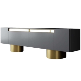 Έπιπλο Τηλεόρασης Bohem 618BLY1260 180x30x50cm Anthracite-Gold