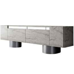 Έπιπλο Τηλεόρασης Bohem 618BLY1265 180x30x50cm Travertine Grey-Silver