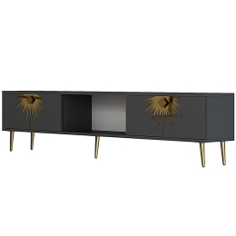 Έπιπλο Τηλεόρασης Nida 475OLV3075 150x29,6x40,6cm Anthracite-Gold