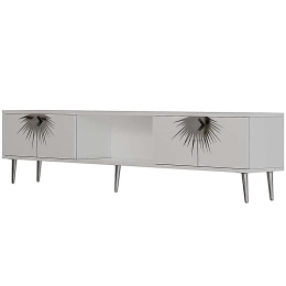 Έπιπλο Τηλεόρασης Nida 475OLV3078 150x29,6x40,6cm White-Silver