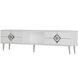 Έπιπλο Τηλεόρασης Robber 475OLV3082 150x29,6x40,6cm White-Silver