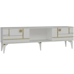 Έπιπλο Τηλεόρασης Madera 475OLV3089 150x29,6x44,6cm White-Gold