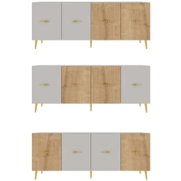 Μπουφές Loop 475OLV3116 150x35x75cm White-Oak Μοριοσανίδα, Μελαμίνη