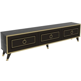 Έπιπλο Τηλεόρασης Sona 550ARN3523 180x29,5x45,5cm Marble Effect Black-Gold