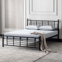 Κρεβάτι K01 (Για Στρώμα 160x200cm) 319HBV1154 160x200x95cm Black Διπλό