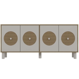 Μπουφές Deren Bohem 475OLV3128 180x35x78,6cm Oak-White Μοριοσανίδα, Μελαμίνη