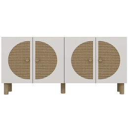 Μπουφές Inci Bohem 475OLV3132 150x35x75cm Oak-White Μοριοσανίδα, Μελαμίνη