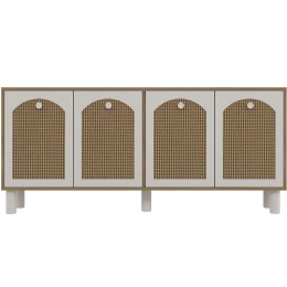 Μπουφές Simple Bohem 475OLV3134 180x35x78,6cm Oak-White Μοριοσανίδα, Μελαμίνη