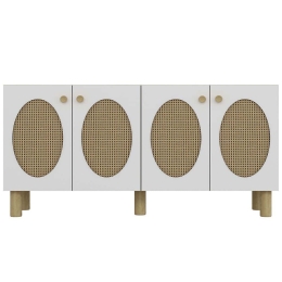 Μπουφές Elisa Bohem 475OLV3136 150x35x75cm Oak-White Μοριοσανίδα, Μελαμίνη