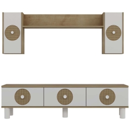 Σύνθεση Τηλεόρασης Deren Bohem 475OLV1479 180x29,6x40,6cm Oak-White
