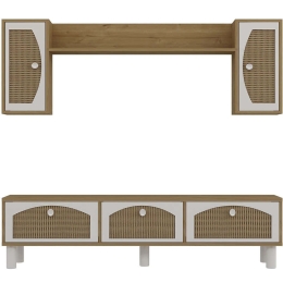 Σύνθεση Τηλεόρασης Simple Bohem 475OLV1481 180x29,6x40,6cm Oak-White