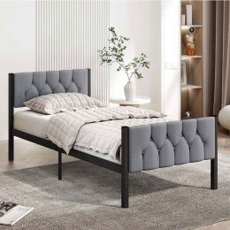Κρεβάτι Stil (Για Στρώμα 90x190cm) 837WST1148 90x190x88cm Grey Μονό