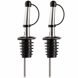 Πώμα Ροής (Σετ 2Τμχ) 18584606 Inox-Black Vacu Vin Ανοξείδωτο Ατσάλι
