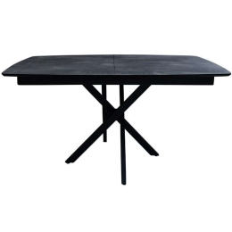 Τραπέζι Επεκτεινόμενο Custom 891-223-068 145x90x75cm Black Μελαμίνη,Μέταλλο