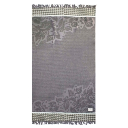 Πετσέτα Θαλάσσης Birdie Dark Grey White Fabric Θαλάσσης 70x140cm 100% Βαμβάκι