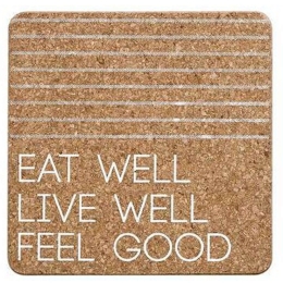 Σουπλά Μαγειρικών Σκευών Eat Well 80092 20x20cm Natural-White Ladelle Φελλός