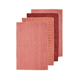 Πετσέτες Κουζίνας Benson (Σετ 4Τμχ) 33410 43x68cm Pink Ladelle Πολυέστερ