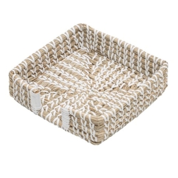 Χαρτοπετσετοθήκη Πλεκτή 63037 20x20x5cm Cream-White Ladelle Seagrass