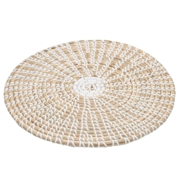 Σουπλά Στρογγυλό Πλεκτό 63038 35x35x1cm Cream-White Ladelle Seagrass