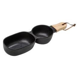 Ορντερβιέρα 2 Θέσεων Onyx 60689 34,5x9,5x4,8cm Black Ladelle Κεραμικό