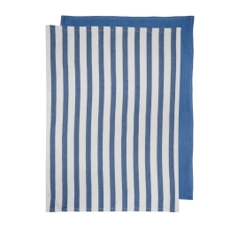 Πετσέτες Κουζίνας Raya (Σετ 2Τμχ) 33645 50x70cm White-Blue Ladelle Bamboo, Βαμβάκι