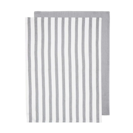 Πετσέτες Κουζίνας Raya (Σετ 2Τμχ) 33647 50x70cm White-Grey Ladelle Bamboo, Βαμβάκι