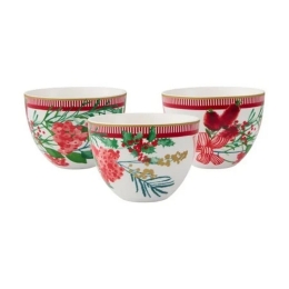Χριστουγεννιάτικο Μπωλ Σερβιρίσματος Festive Flora (Σετ 3Τμχ) DX1398 10cm Multi Maxwell&Williams