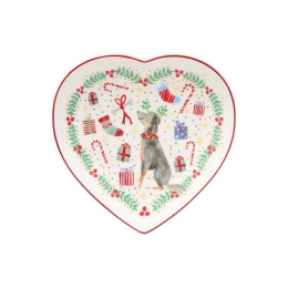 Χριστουγεννιάτικο Πιάτο Καρδιά Jolly Joy Joy Dog ME0047 20cm Multi Maxwell&Williams