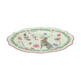 Χριστουγεννιάτικο Πιάτο Jolly Joy Joy Dog ME0050 20cm Multi Maxwell&Williams