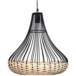 Φωτιστικό Οροφής 949-124-006 41x41cm 1xE27 60W Natural-Black