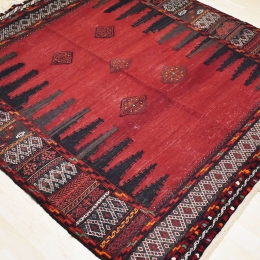 Χειροποίητο Χαλί Persian Kilim Wool Red-Blue-Black 137Χ135 137Χ135cm
