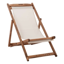 Σεζλόνγκ Λήμνος HM11707.60T 55,5x97x105cm Μασίφ Οξιά Εμποτισμού Walnut Με Pvc 2x1 Ecru