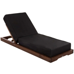 Ξαπλώστρα Με Μαξιλάρι Ikaria HM10622.01 80x208x27-95cm Walnut-Black