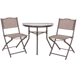 Τραπεζαρία Κήπου Limag (Σετ 3Τμχ) HM21040 70x40x64,5cm Brown 2 Θέσεων