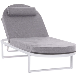 Ξαπλώστρα Με Μαξιλάρι Mallow HM10715.01 198x71x40,5-103cm White-Grey