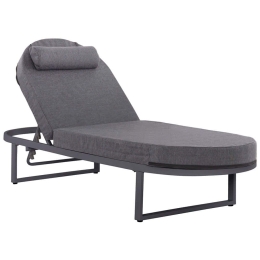 Ξαπλώστρα Με Μαξιλάρι Mallow HM10715.03 198x71x40,5-103cm Dark Grey
