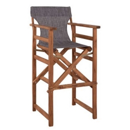 Σκαμπό Σκηνοθέτη Λήμνος HM10374.10 Γκρι 58x58x118cm