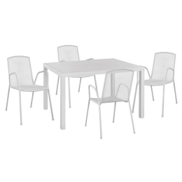 Τραπεζαρίας Σετ 5Τμχ 120Χ80Χ75,5Υ & HM10526 White 4 Θέσεων