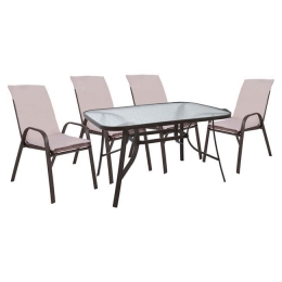 Τραπεζαρία Σετ 5Τμχ 120X70 HM10567.02 Brown 4 Θέσεων