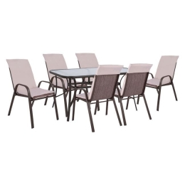 Τραπεζαρία Σετ 7Τμχ 150X90 HM10572.02 Brown 6 Θέσεων