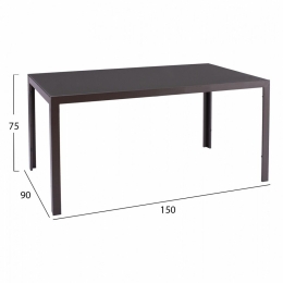 Τραπεζαρία HM11531.02 (Σετ 7τμχ) Τραπέζι 150X90 Και Πολυθρόνες Brown 6 Θέσεων