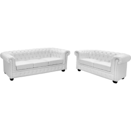 Σαλόνι Σετ 2Τμχ Chesterfield White