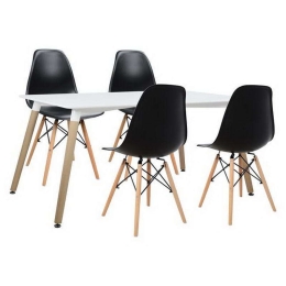 Σετ Τραπεζαρίας 5τμχ Twist HM10192 Φυσικό-Λευκό 120x80x73cm 4 Θέσεων