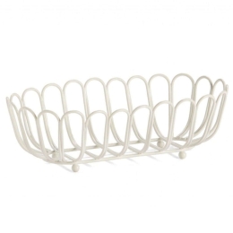Φρουτιέρα AH-AX71060 28,5x15x19cm White Andrea House Μέταλλο